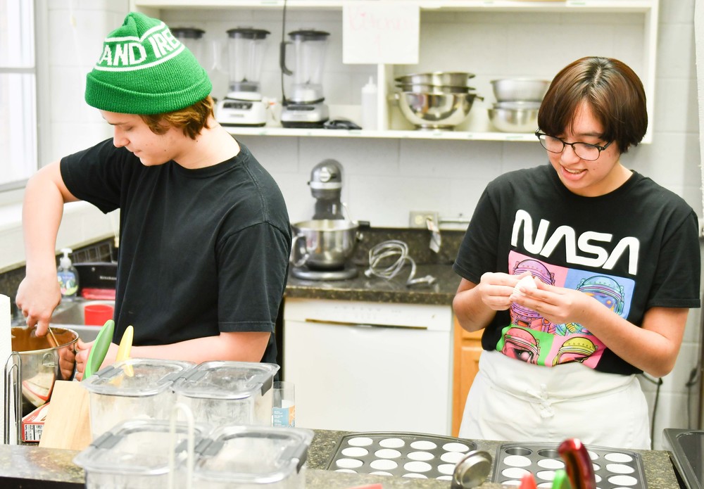Students of GHS prepare cupcakes in this photo
