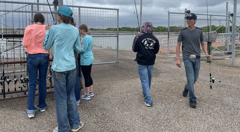 Photo of students fishing